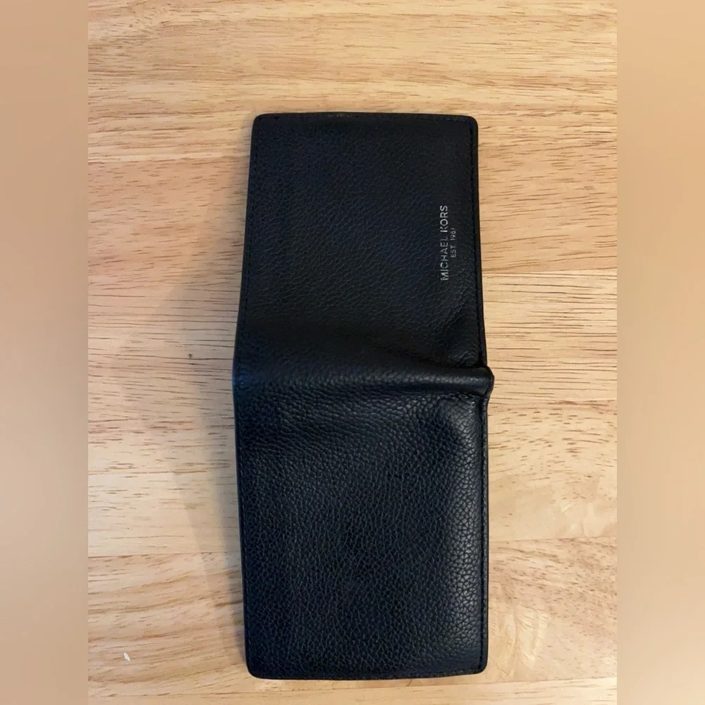 Michael Kors Black Pebbled Leather Billfold Wallet